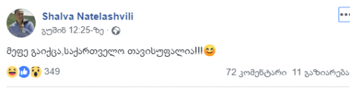 "მეფე გაგვექცა. მდევარი გაუგზავნია დედოფალს, მაგრამ მაგას ძაან სწრაფი ცხენი ჰყოლია" - გამოხმაურებები სოცქსელში