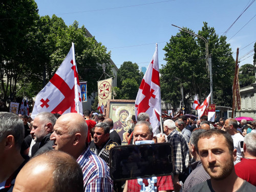 ოჯახის სიწმინდის და სიმტკიცის დაცვის დღისადმი მიძღვნილი მსვლელობა დასრულდა (ფოტოკოლაჟი)