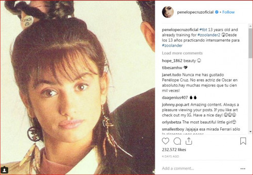 პენელოპა კრუზმა 13 წლის ასაკში გადაღებული ფოტო გამოაქვეყნა 