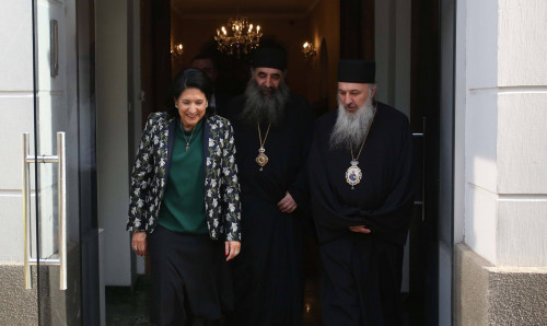 სალომე ზურაბიშვილის შეხვედრა საქართველოს კათოლიკოს-პატრიარქ ილია მეორესთან (ფოტოები და ვიდეო)